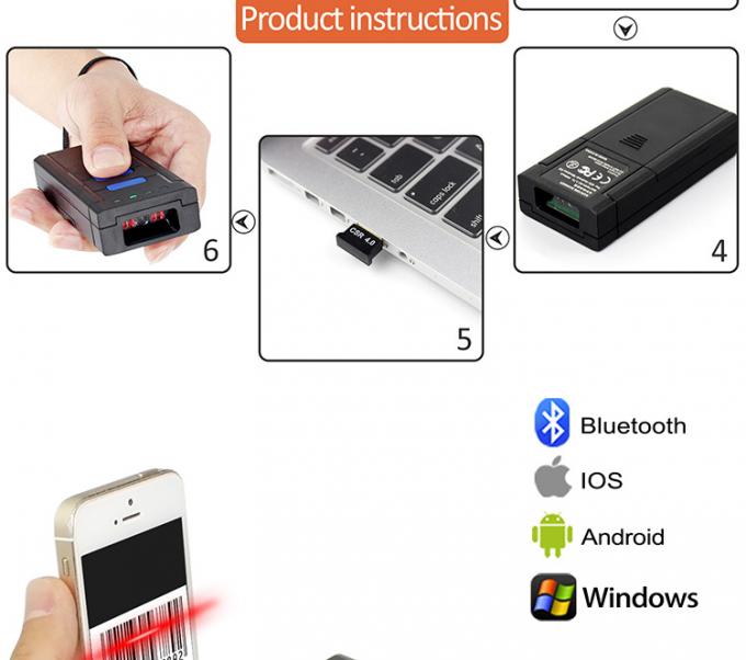 Entstörungs-drahtloser Bluetooth Barcode-Scanner 1D 2D für Gewinn IOS Android